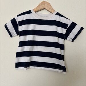 Zara Black & White Striped Short Sleeve Tee 18M